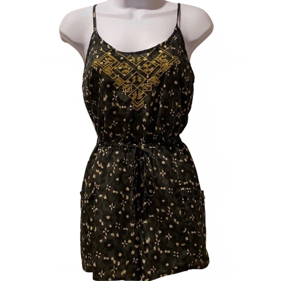 Urban Outfitters Pants - Urban Outfitters Ecote Aztec Inspired embroidered romper in black size S